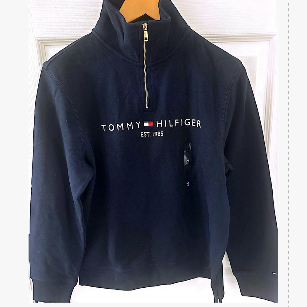 Tommy Hilfiger Men's Dark Blue Zip-Up Sweater